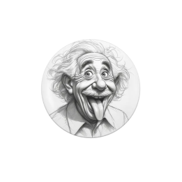 Badge personnalisé Einstein noir et blanc