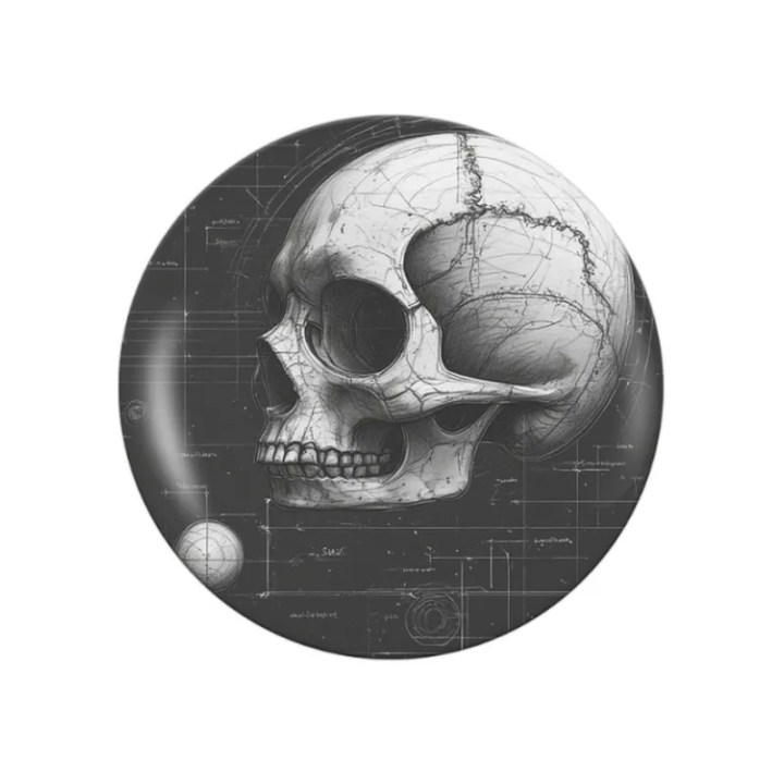 Décapsuleur aimanté personnalisé Human Skull noir et blanc